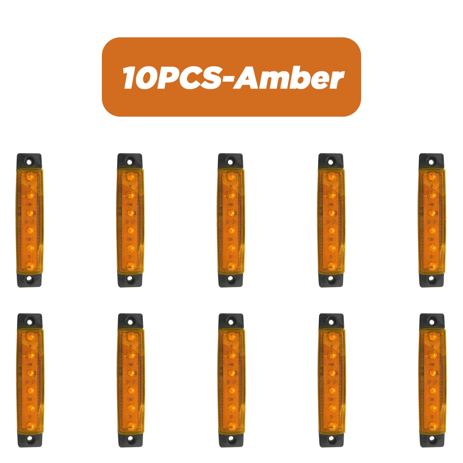 10 dona 9.65cm LED marker chiroqlari 12V-24V uchun avtomobil, yuk mashinasi, avtog'ildir, oq, qizil, amber, ko'k, yashil