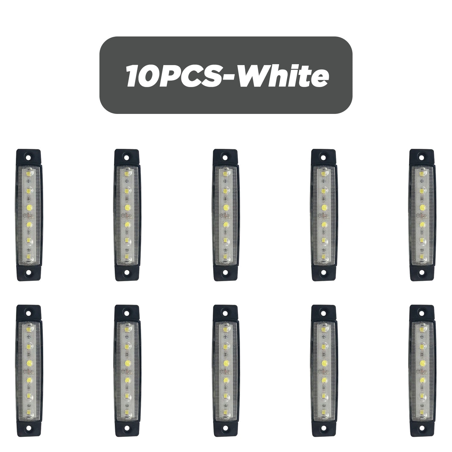 10 dona 9.65cm LED marker chiroqlari 12V-24V uchun avtomobil, yuk mashinasi, avtog'ildir, oq, qizil, amber, ko'k, yashil