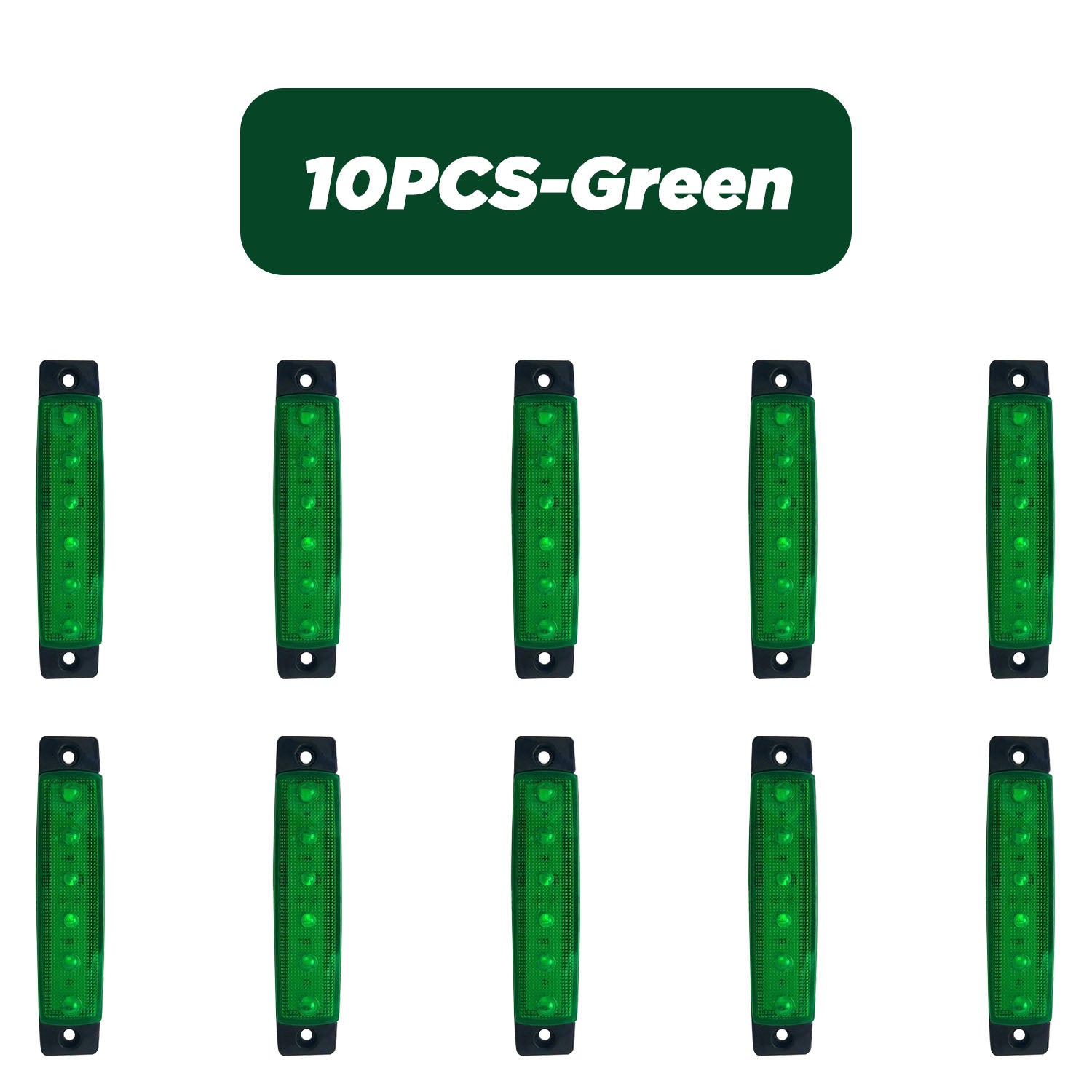 10 dona 9.65cm LED marker chiroqlari 12V-24V uchun avtomobil, yuk mashinasi, avtog'ildir, oq, qizil, amber, ko'k, yashil