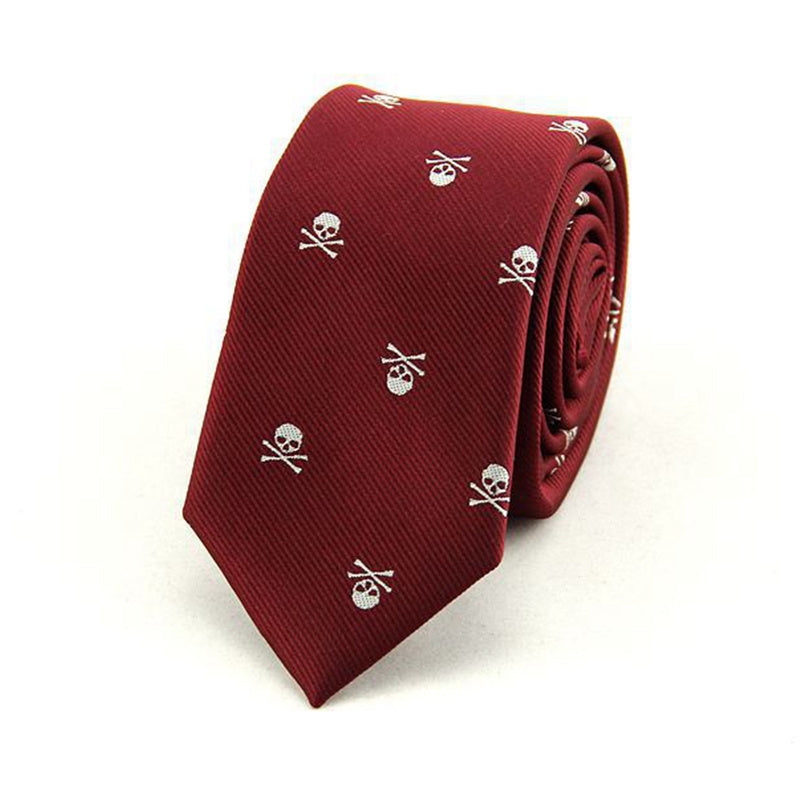 Polyester Printed Fashion Necktie with Classic Skull Design for Men, Perfect for Gift Giving