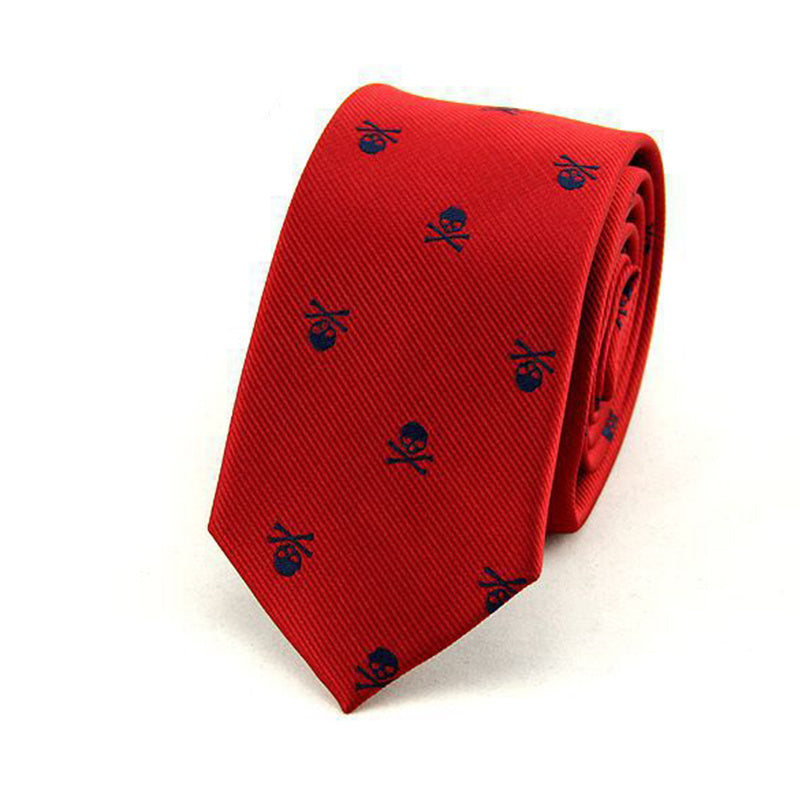 Polyester Printed Fashion Necktie with Classic Skull Design for Men, Perfect for Gift Giving
