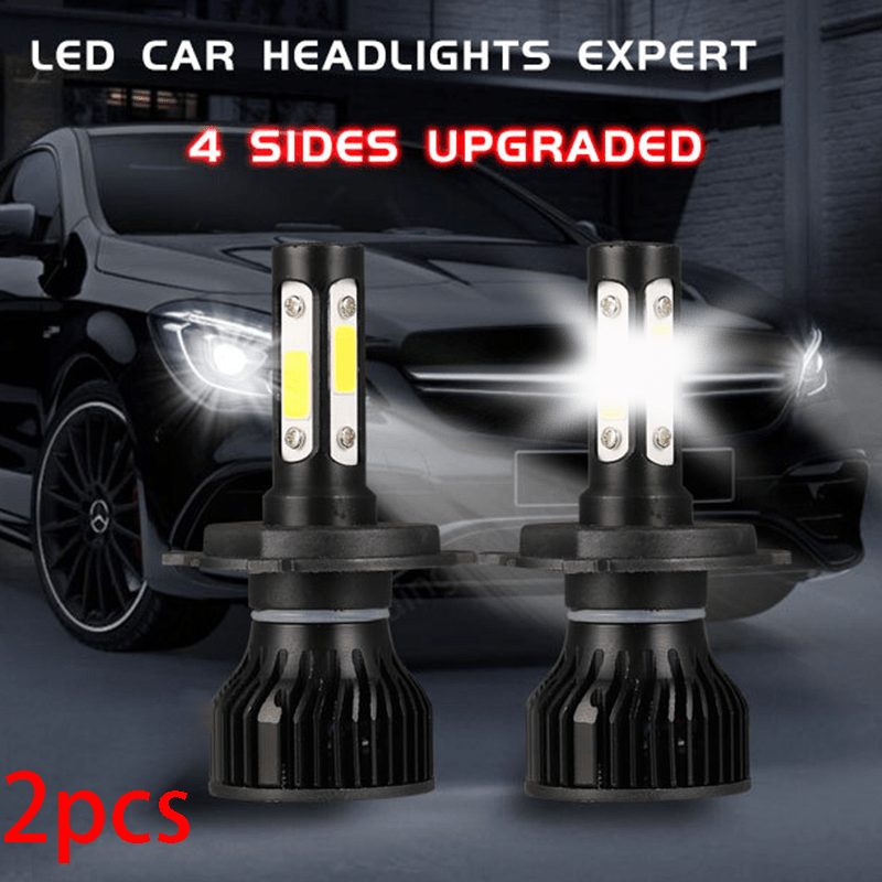 4-Side LED Car Headlight Kit for H4 H7 H8 H11 9005 9006 H13 6000K Bright White 200m Range