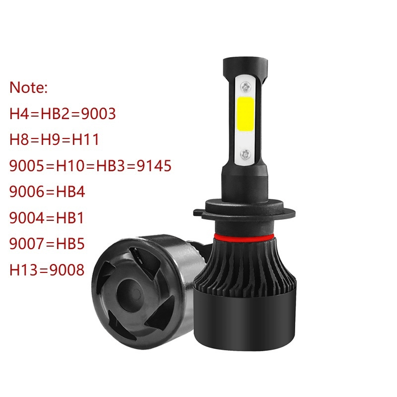4-Side LED Car Headlight Kit for H4 H7 H8 H11 9005 9006 H13 6000K Bright White 200m Range