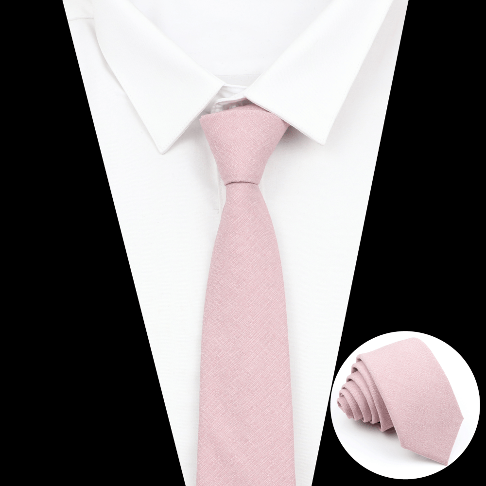 Men's Solid Color Tie 6cm Wide Formal Fashion Accessory