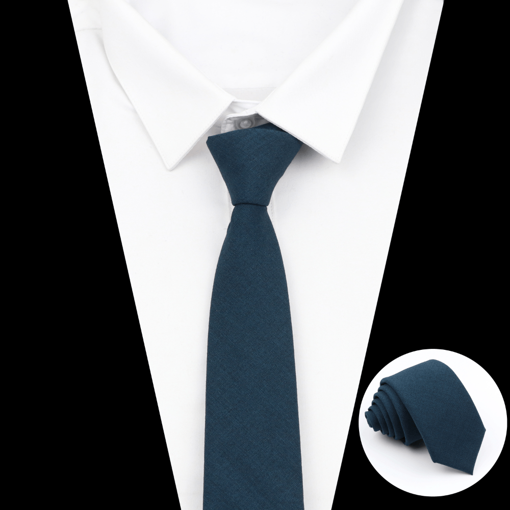 Men's Solid Color Tie 6cm Wide Formal Fashion Accessory