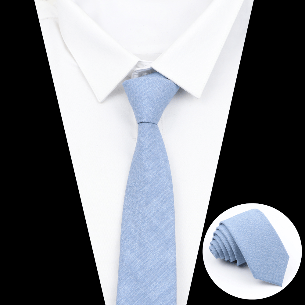 Men's Solid Color Tie 6cm Wide Formal Fashion Accessory