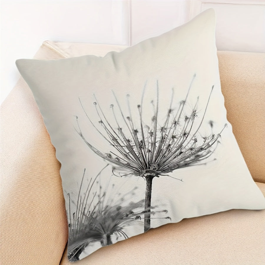 Dandelion Print Square Cushion Cover 44.96cm Polyester Zippered Single-Sided