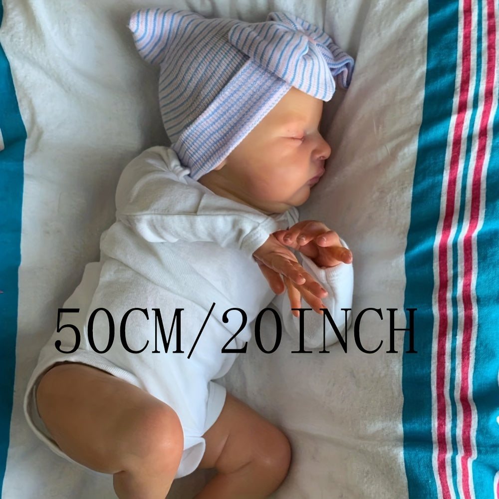 20 Inch Reborn Baby Doll with Soft Silicone Body and Visible Veins for Girls