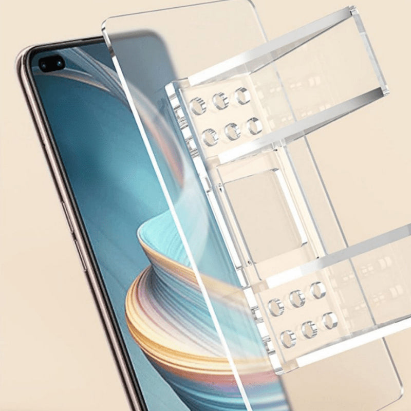 Soportes de estante de plástico con almohadillas adhesivas para estantes de vidrio y particionados, set de 4