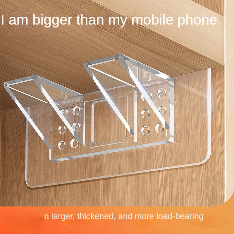 Soportes de estante de plástico con almohadillas adhesivas para estantes de vidrio y particionados, set de 4