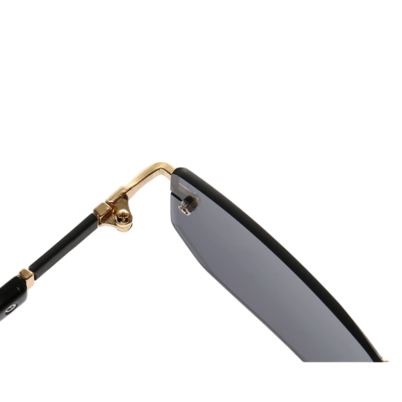 Stylish Rimless Rectangle Glasses Small Square Sunglasses for Men Women Summer Travel Durable PC Frames