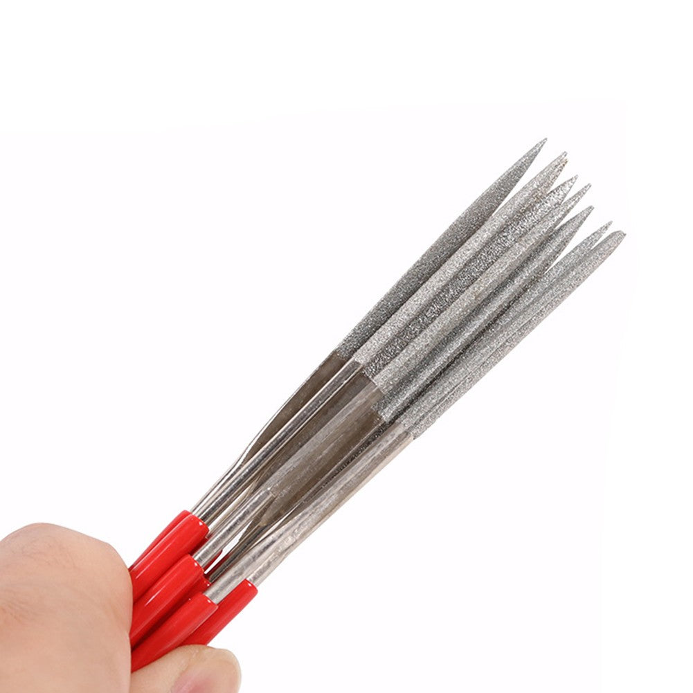 Набор из 10 металлических и алмазных напильников для гитары с красной ручкой для ремонта лютни