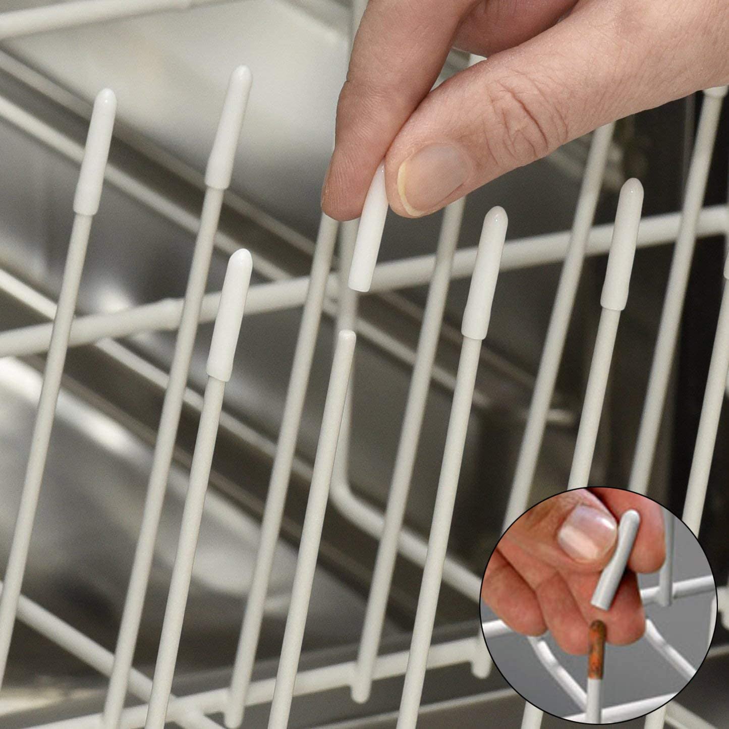 100 piezas de tapas de silicona para soportes de lavavajillas para almacenamiento en cocina