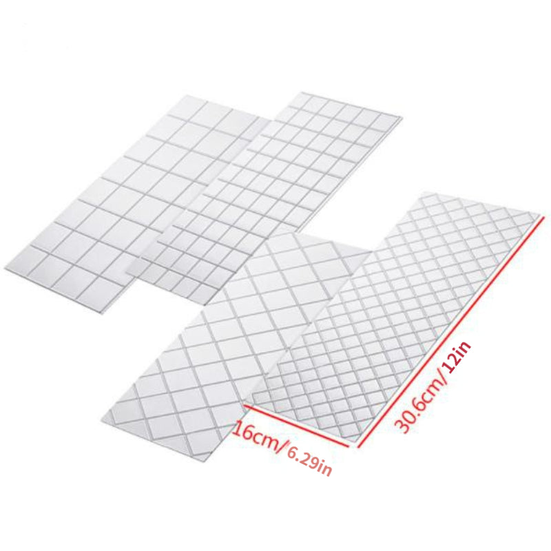 4-Piece Transparent Cake Border Decorating Mat Set 30.48x16cm Plastic Embellishment Tools