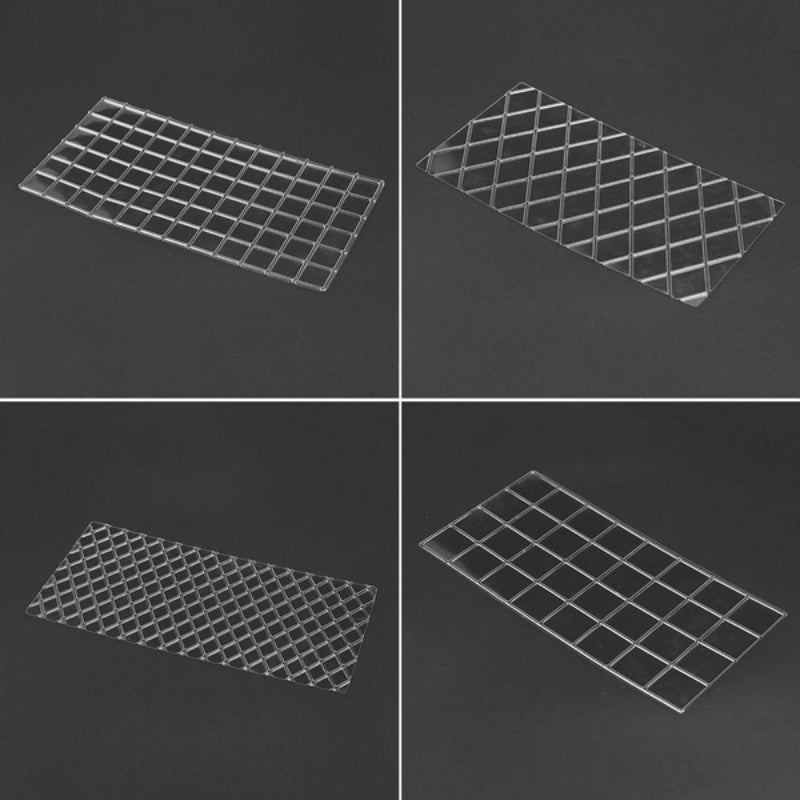 4-Piece Transparent Cake Border Decorating Mat Set 30.48x16cm Plastic Embellishment Tools