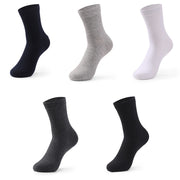 Men's Cotton Blend Solid Color Business Socks 6 Pairs Sweat Absorption