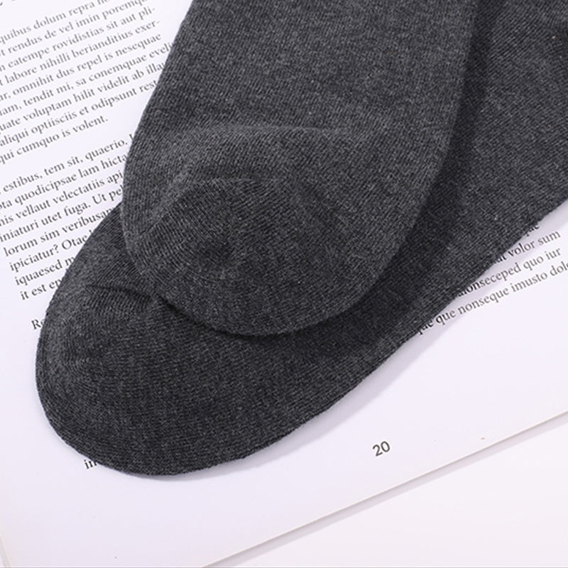 Men's Cotton Blend Solid Color Business Socks 6 Pairs Sweat Absorption