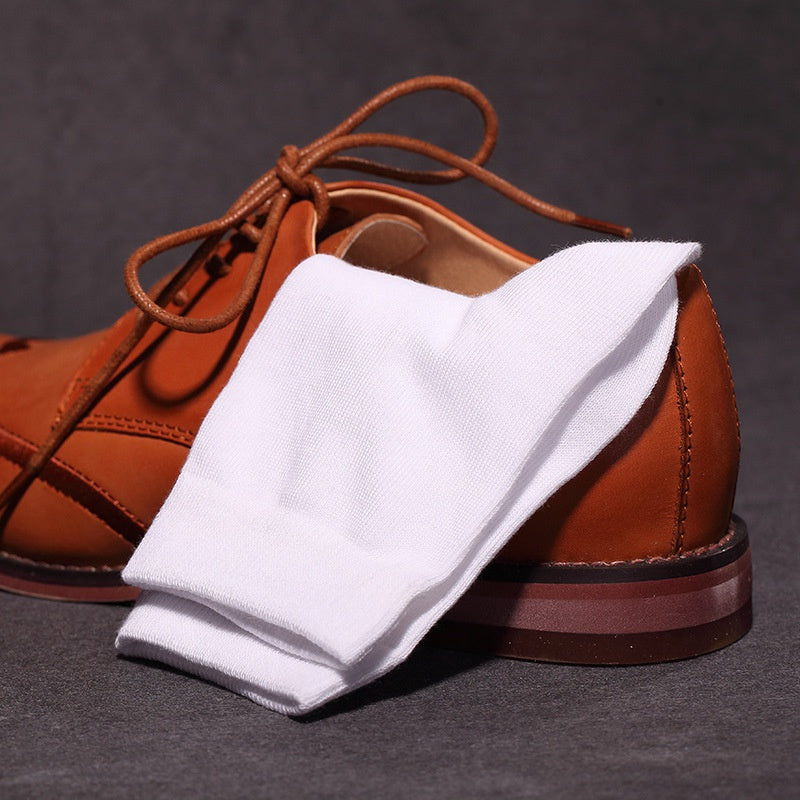 Men's Cotton Blend Solid Color Business Socks 6 Pairs Sweat Absorption