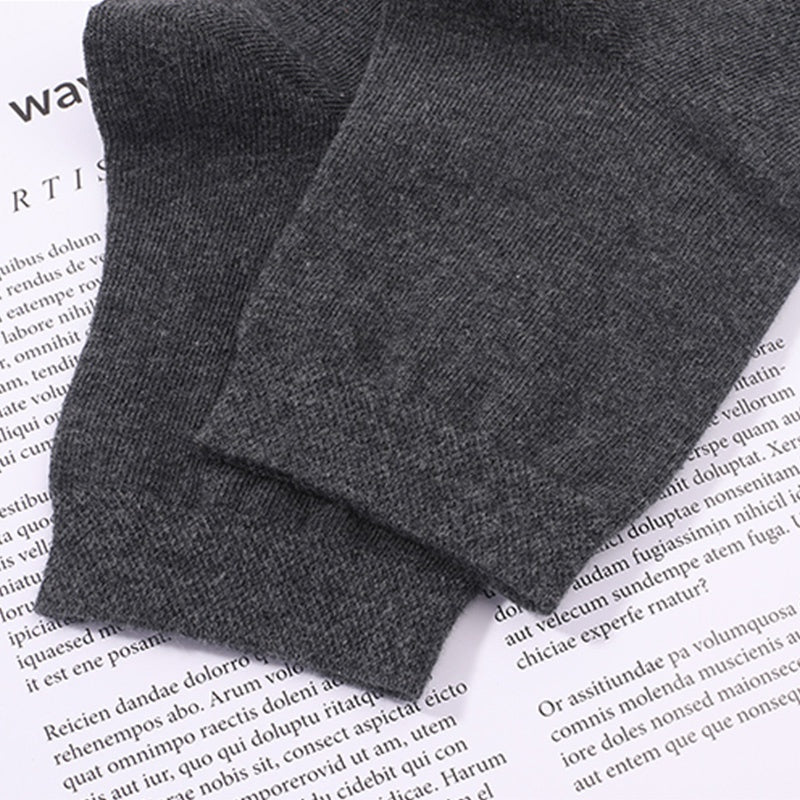 Men's Cotton Blend Solid Color Business Socks 6 Pairs Sweat Absorption