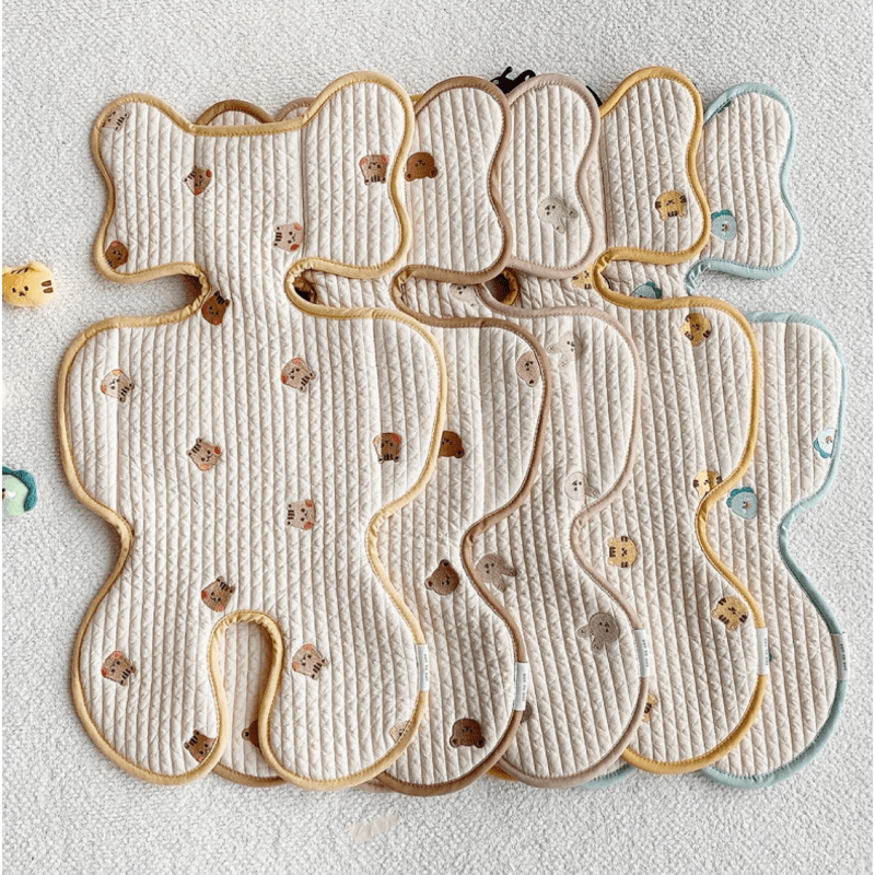 All Seasons Baby Stroller Cushion Breathable Cotton Embroidered Lightweight