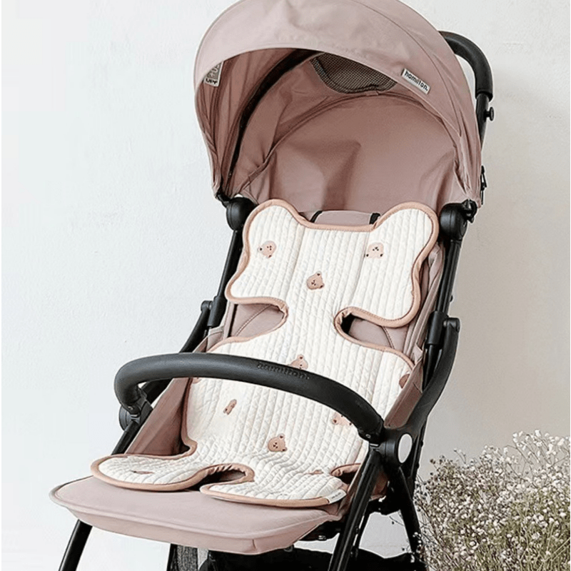 All Seasons Baby Stroller Cushion Breathable Cotton Embroidered Lightweight