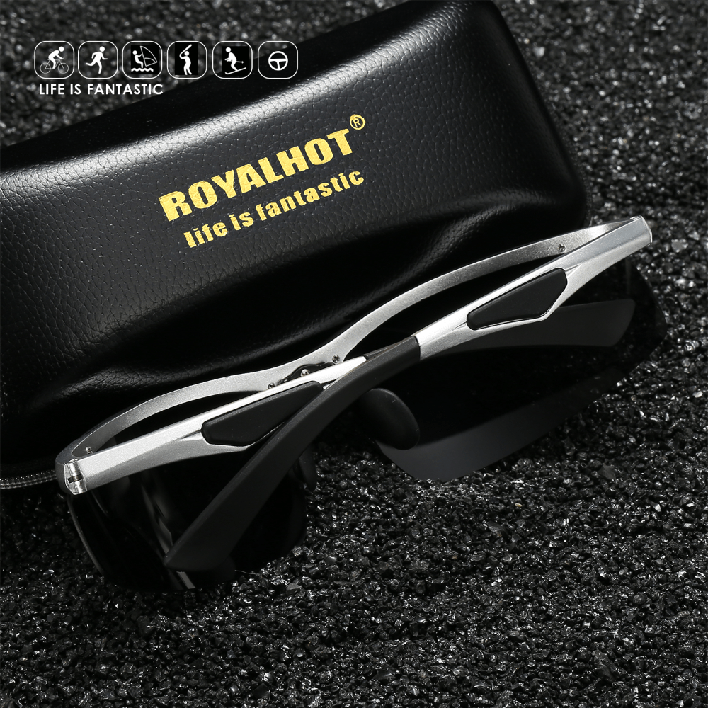 Gafas de sol cuadradas polarizadas con marco de aluminio y magnesio para hombres y mujeres, deportes al aire libre, viajes