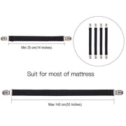 Set of 4 Bed Sheet Clips with Corner Bands Mattress Grippers Fitted Sheet Fasteners