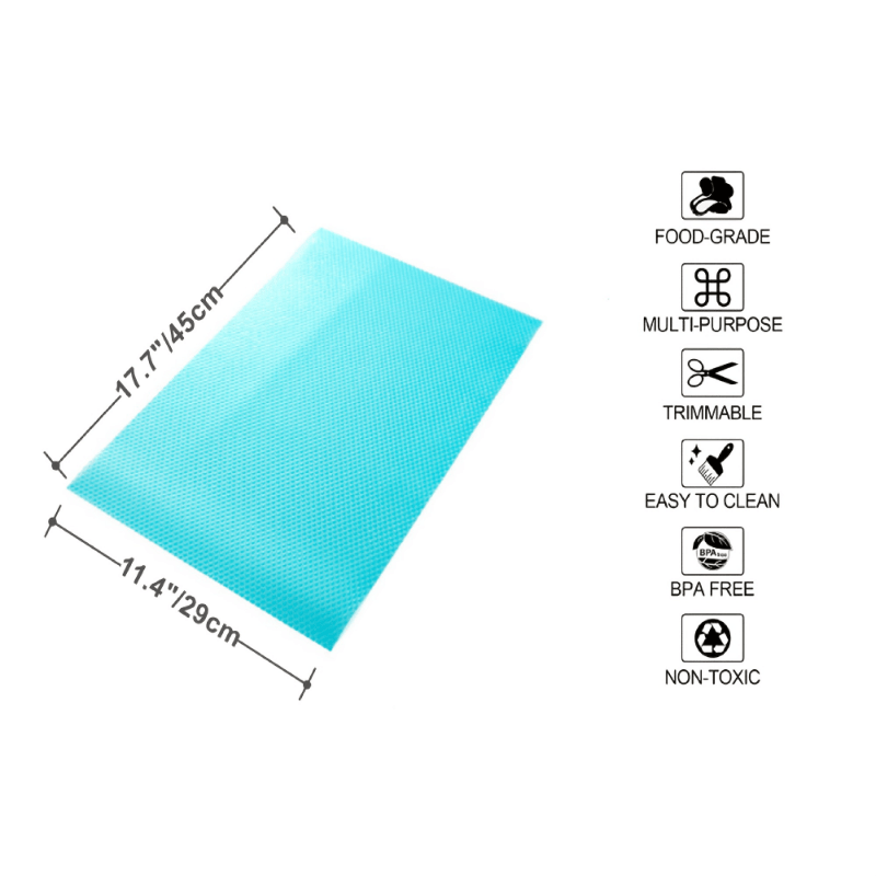 4 ta suv o'tkazmaydigan muzlatgich matolari to'plami - muzlatgich, tortma, stol uchun namni qabul qiluvchi shelf qoplamalari - muhim oshxona aksessuarlari va asboblari