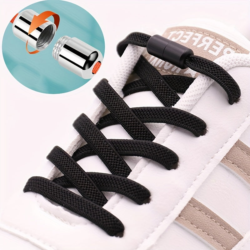 Unisex Elastic No-Tie Shoelaces Colorful Lazy Shoe Flat Laces for Sneakers