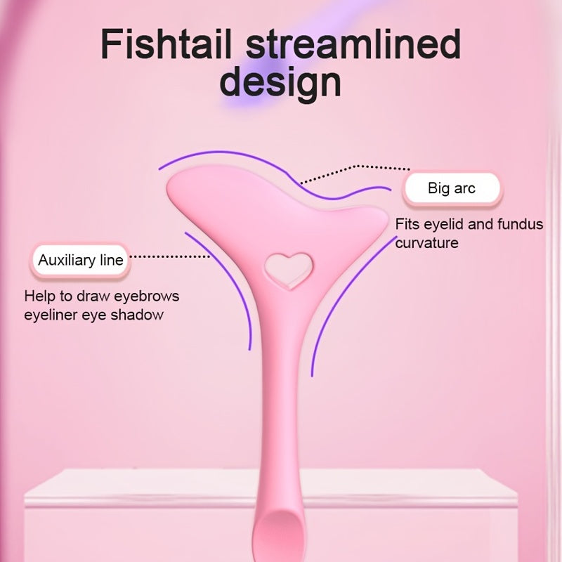 Розовая силиконовая трафарет для макияжа для нанесения подводки и помады, многоразовая