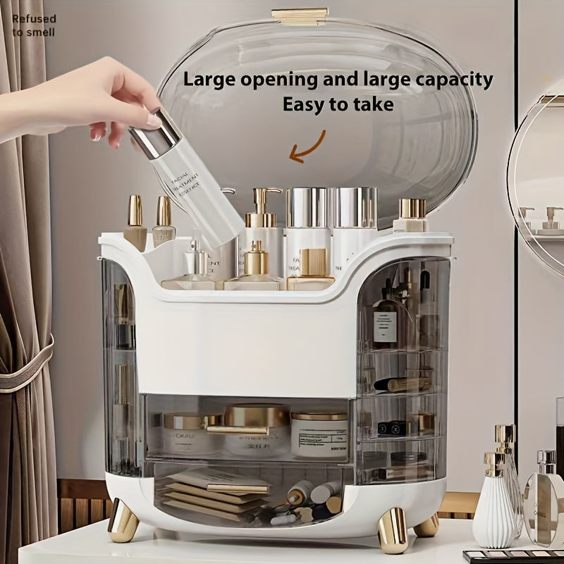 Cosmetic Storage Box with Dust-Proof Design for Makeup Skincare Jewelry Organizer