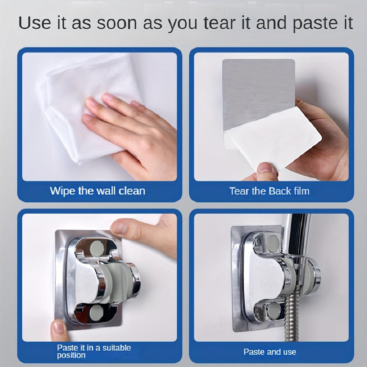 Soporte de ducha ajustable de montaje en pared, plástico, impermeable, a prueba de humedad, rotación de 120°