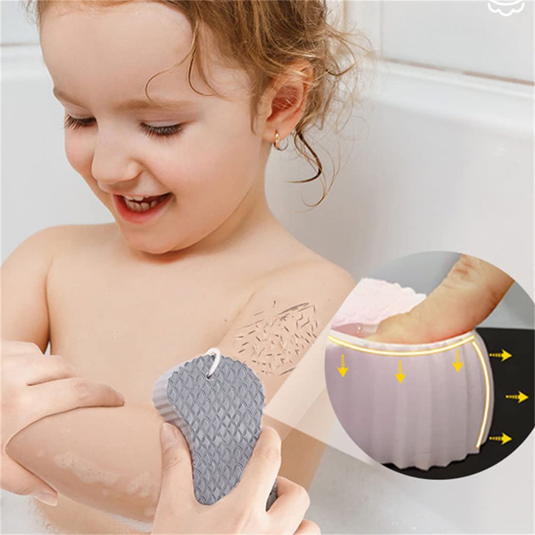 Durable Plastic Bath Sponge for All Ages Exfoliating Textured Shower Scrubber