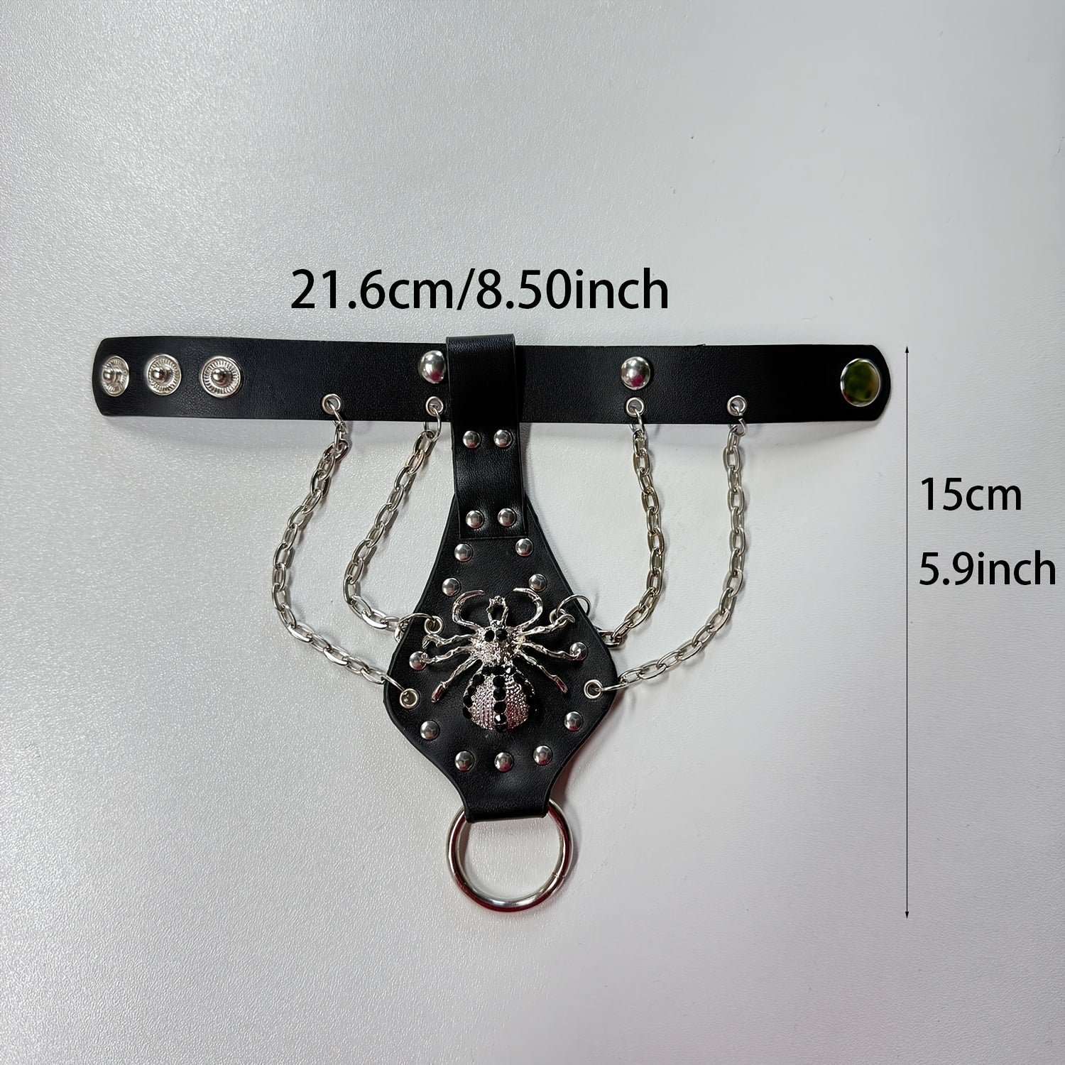 Uniseks Punk Rok Faux Charm bilan bosh va spider gotik dizayni bilan bangle