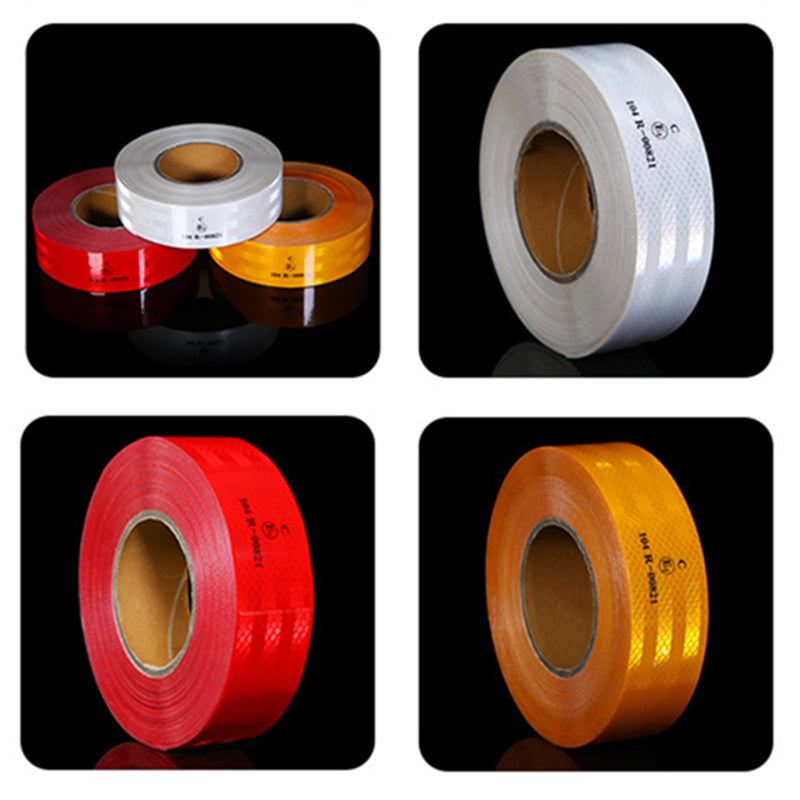 Avtomobil uchun reflektiv ogohlantirish lentasi Qizil va Oq 1m/5m Xavfsizlik chizig'i Reflektiv qoplama