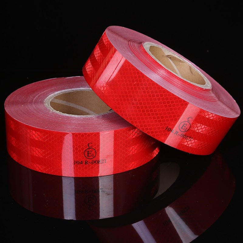 Car Reflective Warning Tape 25m x 5cm Red and White Retro Reflective Sheeting