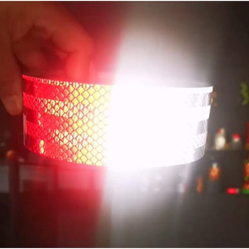 Car Reflective Warning Tape 25m x 5cm Red and White Retro Reflective Sheeting