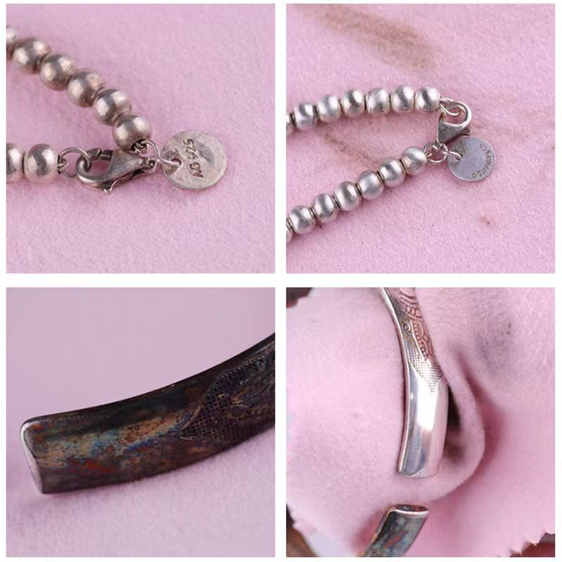 Jewelry Cleaning Cloth Set 12 Pieces Double-Sided Velvet Silver Polishing Cloths