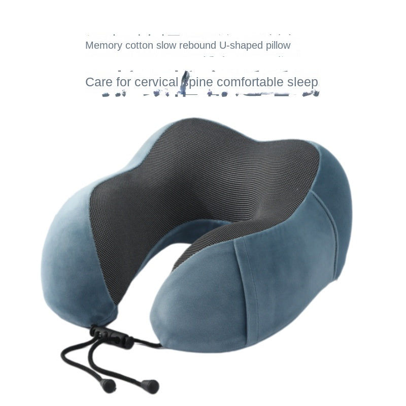 Ergonomic U-Shaped Memory Foam Neck Pillow with Washable Cover for Travel and Office
