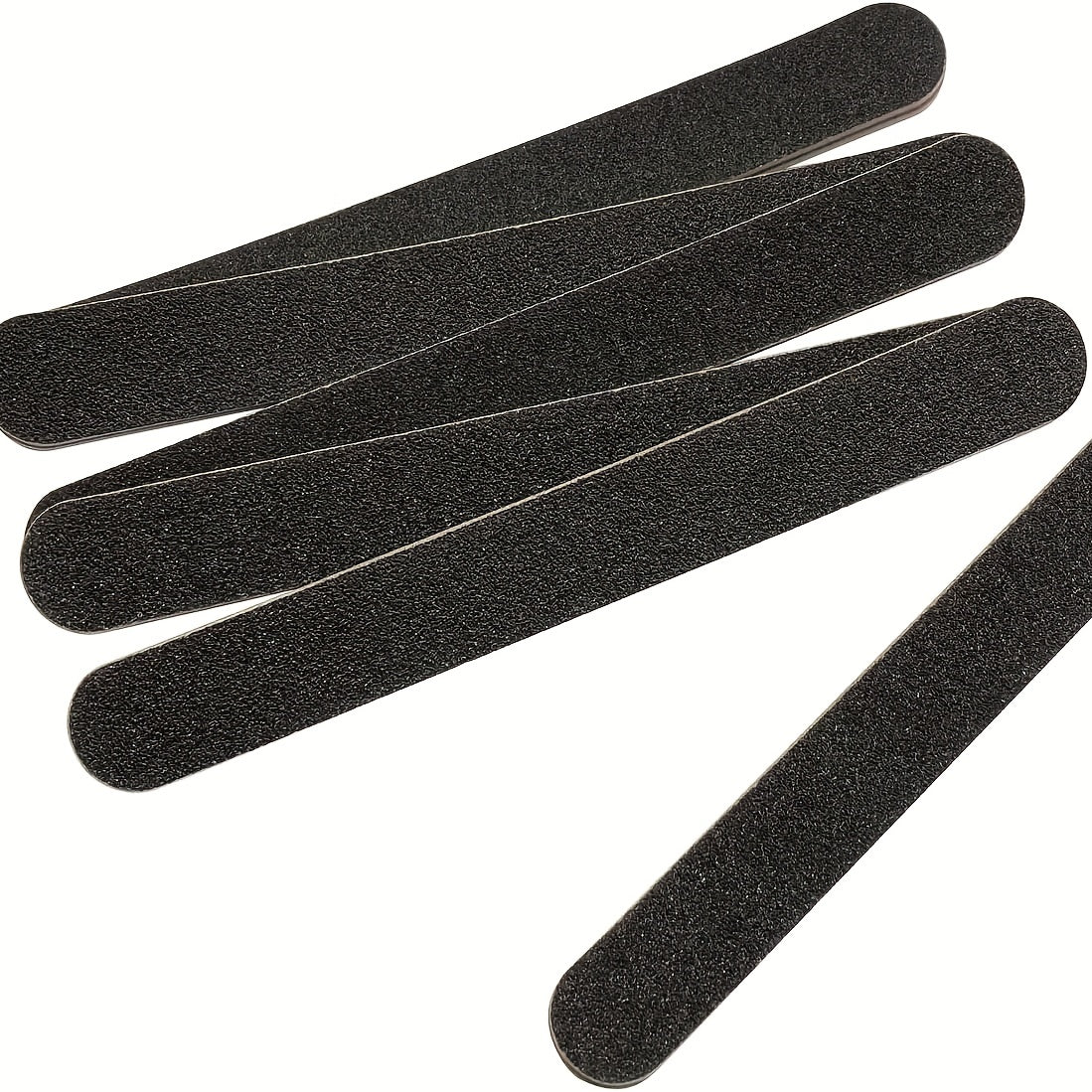 Professional Double-Sided Nail Files 5-Pack Black Emery Boards Manicure Pedicure