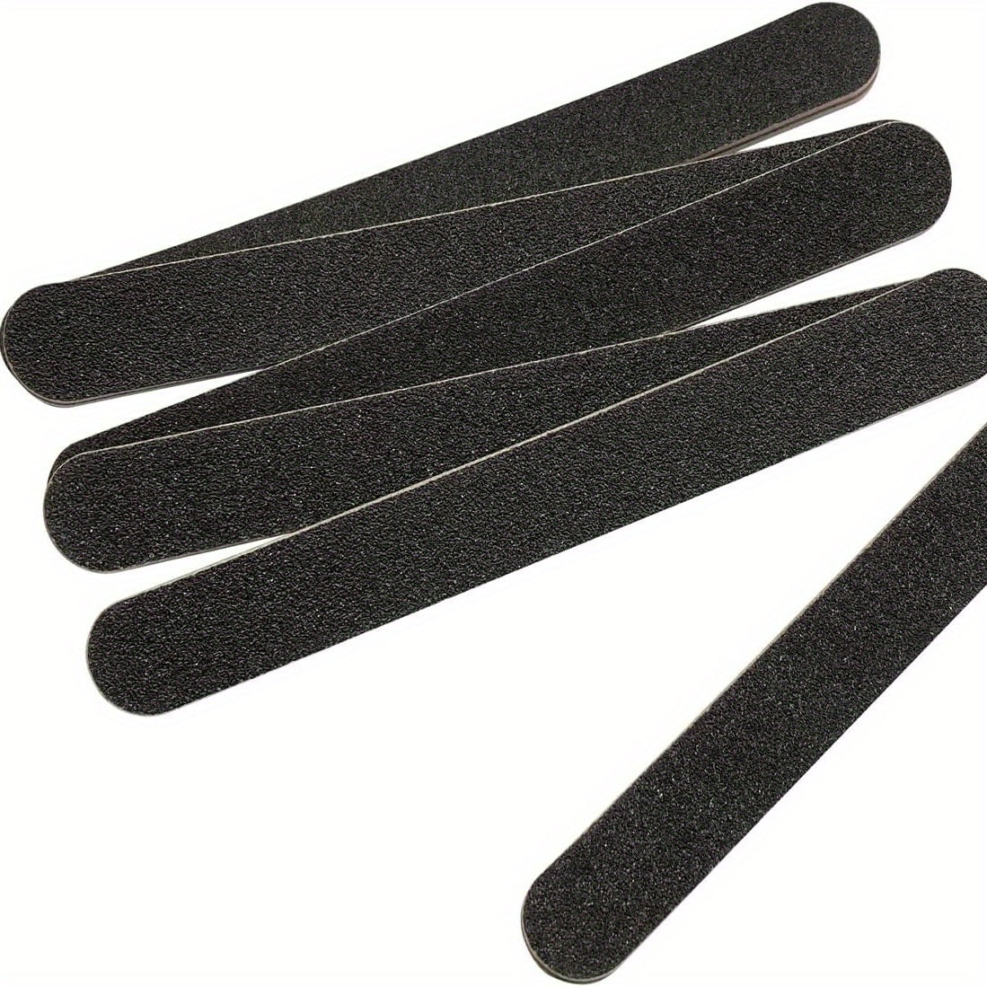 Professional Double-Sided Nail Files 5-Pack Black Emery Boards Manicure Pedicure