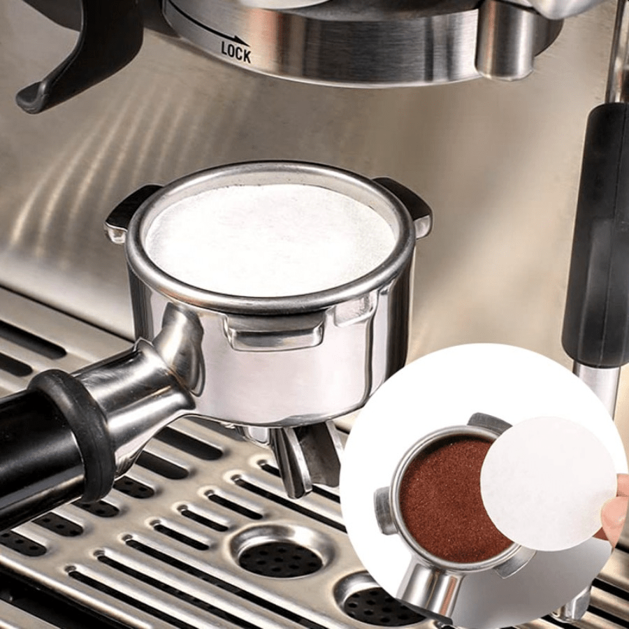 Filtros de papel para café 100 unidades para máquinas de espresso, cesta de 51/53/58mm