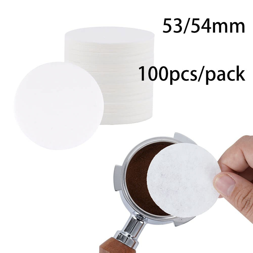 Filtros de papel para café 100 unidades para máquinas de espresso, cesta de 51/53/58mm