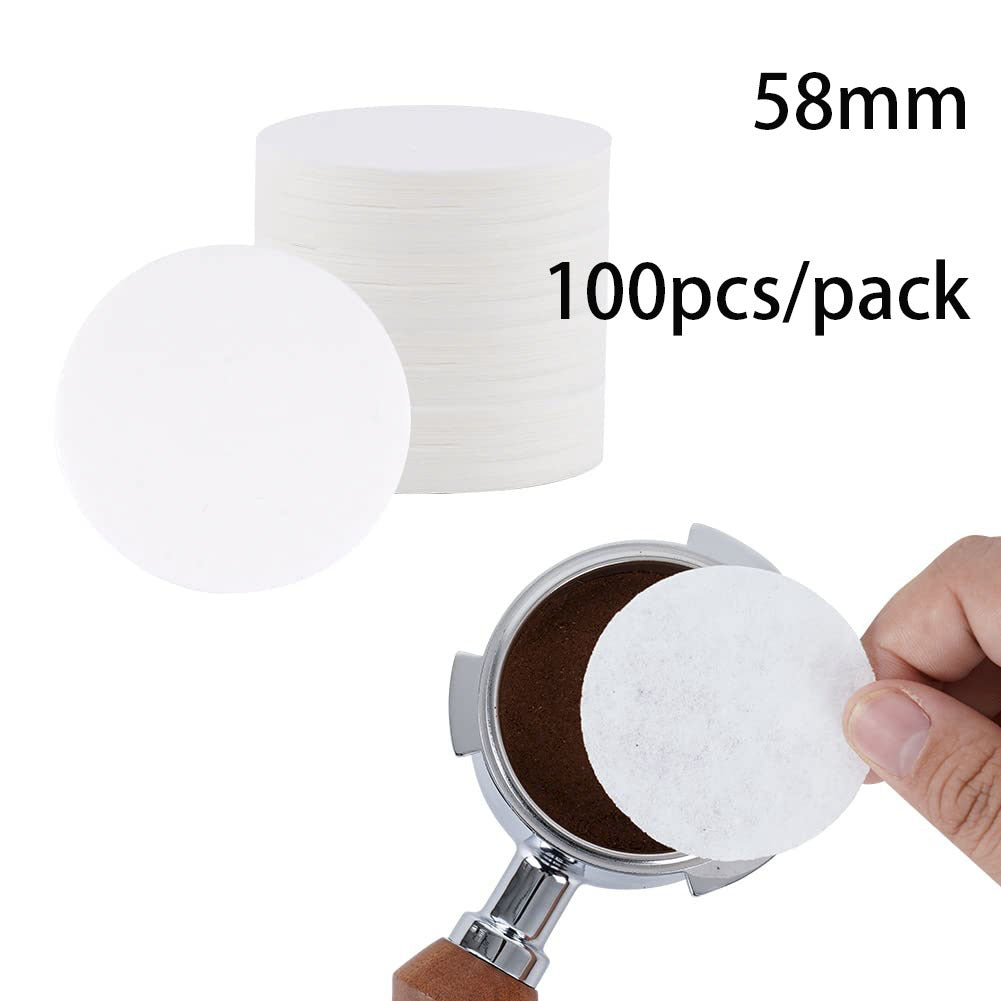 Filtros de papel para café 100 unidades para máquinas de espresso, cesta de 51/53/58mm