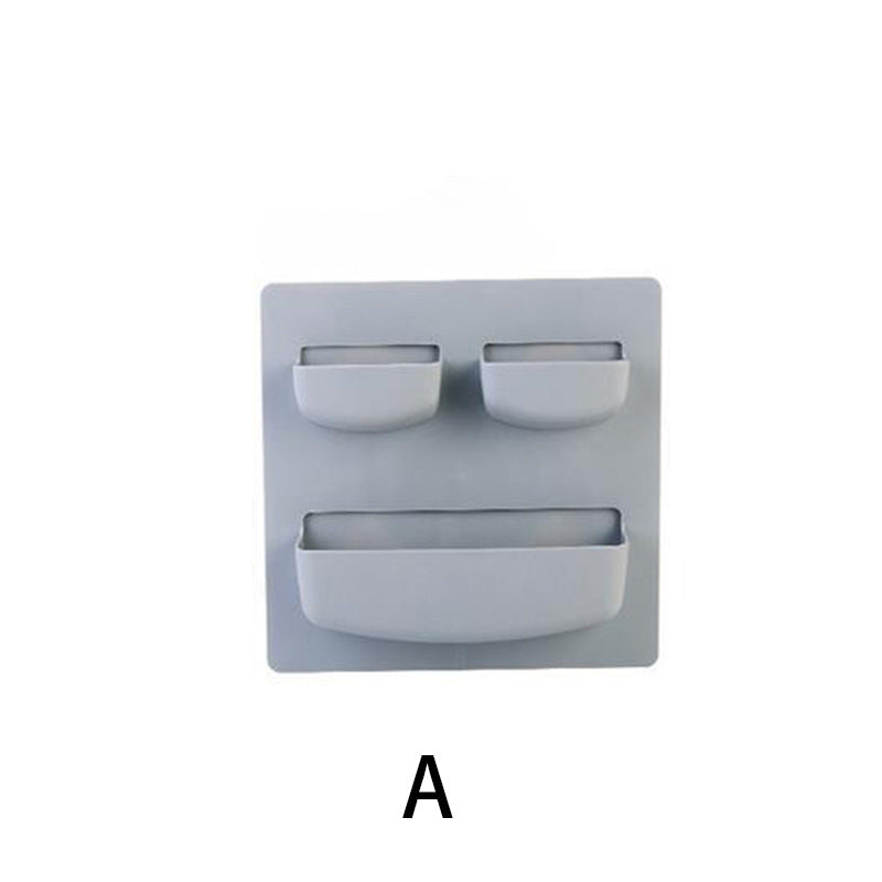 Adhesive Wall Storage Rack No Punching Bathroom Kitchen Refrigerator Shelf