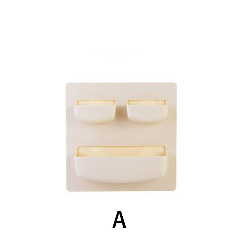 Adhesive Wall Storage Rack No Punching Bathroom Kitchen Refrigerator Shelf