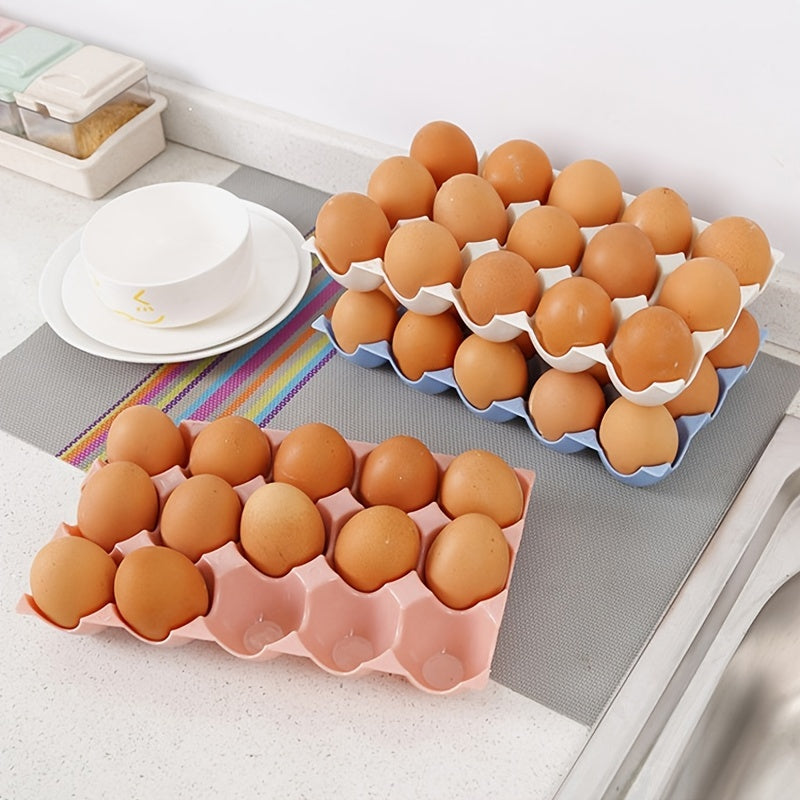 Egg Storage Box Stackable 15-Grid Refrigerator Egg Protector Kitchen Accessories