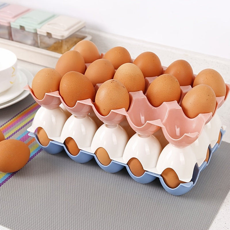 Egg Storage Box Stackable 15-Grid Refrigerator Egg Protector Kitchen Accessories