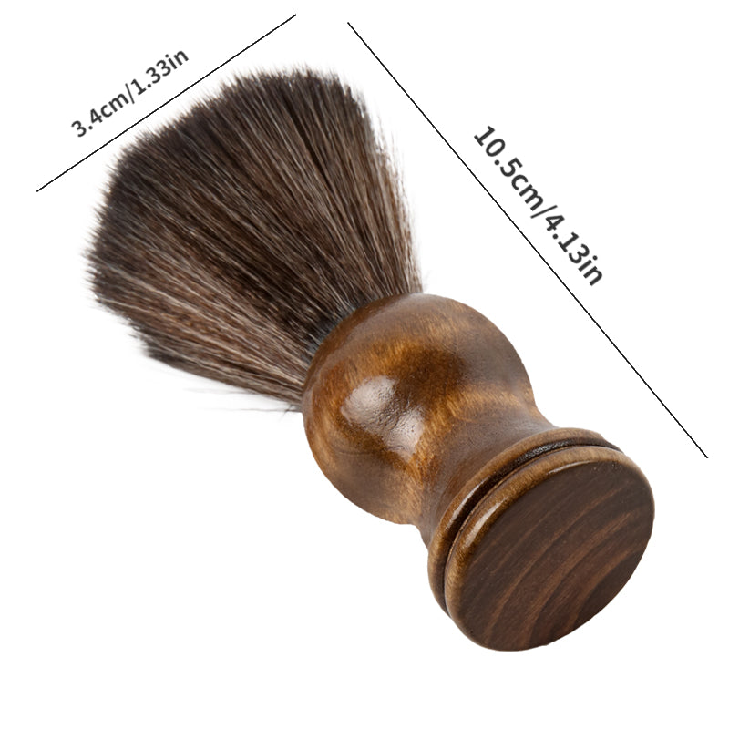 Men's Wooden Handle Hair Brush with Soft Bristles and Beard Styling