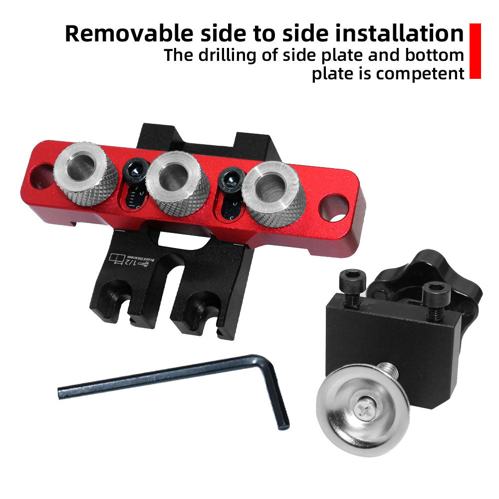 Juego de 3 en 1 para ensamblaje de madera con guía ajustable para taladrar orificios en bolsillos